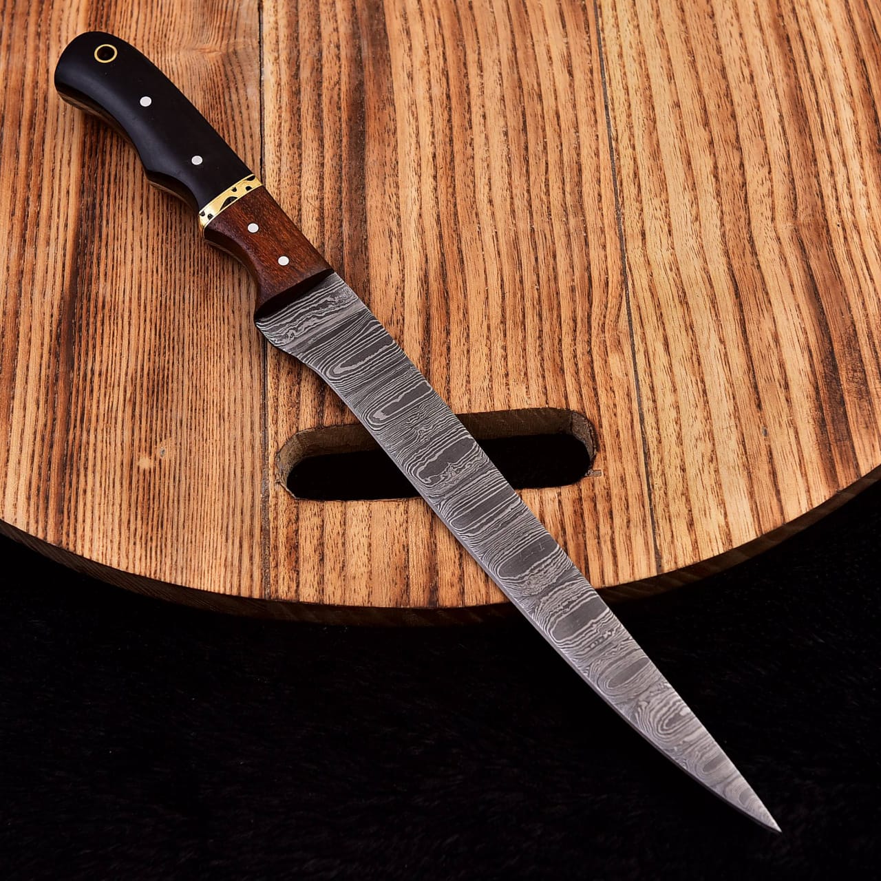 Custom Made Damascus Steel Fillet Knife Chef's Kitchen Boning Knives x-285