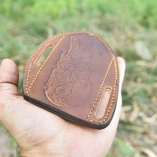 Hand Stitched Fixed Blade Knife Storage Sheath Genuine Leather Belt Carry Case