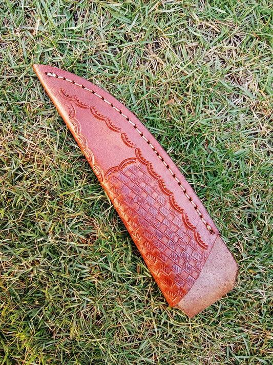Hand Stitched Genuine Leather Fixed Blade Knife Sheath Belt Carry Sheath