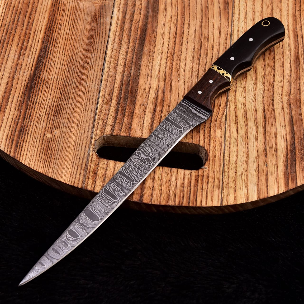 Custom Made Damascus Steel Fillet Knife Chef's Kitchen Boning Knives x-285