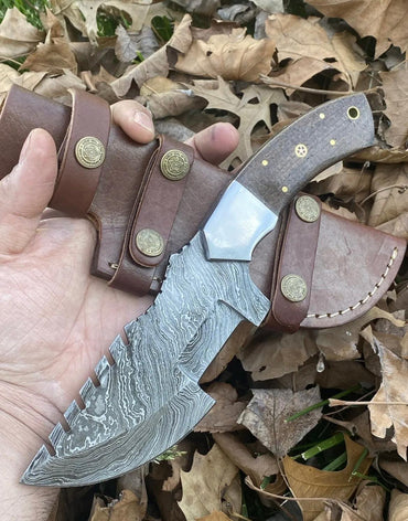 Handmade Damascus Buck Hunting Knife Full Tang Ideal Outdoor Survival x-111