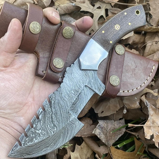 Handmade Damascus Buck Hunting Knife Full Tang Ideal Outdoor Survival x-111