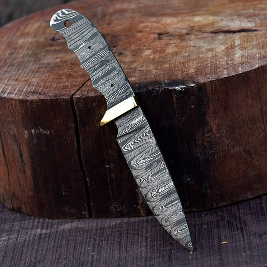 Damascus Knife Hand Forged Steel Full Tang Blank Blade Knife x-90
