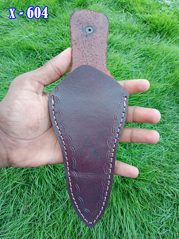 Custom Hand Stitched Full Grain Leather Fixed Blade Boot Knife Sheath