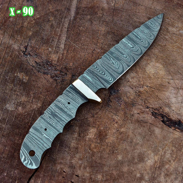 Damascus Knife Hand Forged Steel Full Tang Blank Blade Knife x-90