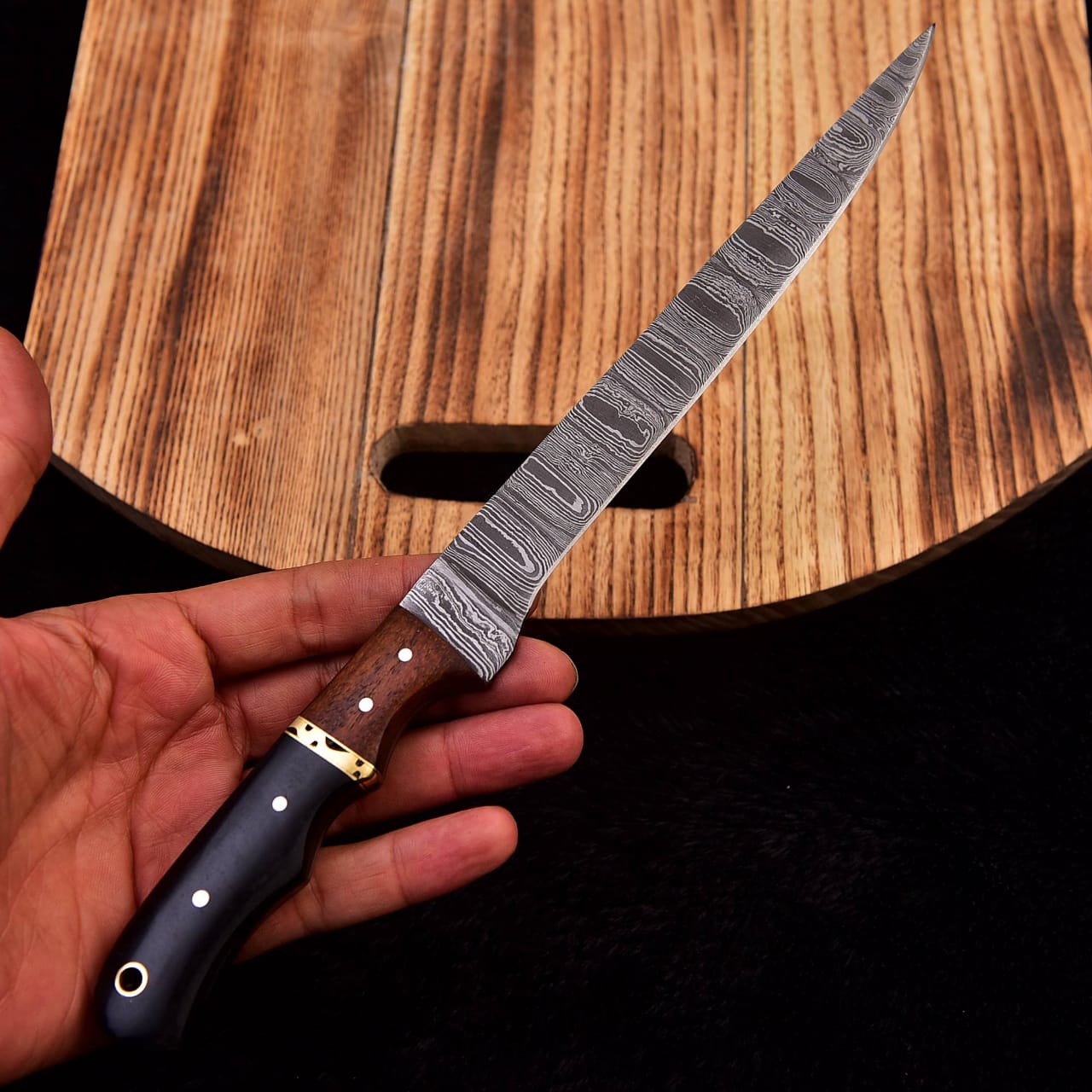 Custom Made Damascus Steel Fillet Knife Chef's Kitchen Boning Knives x-285