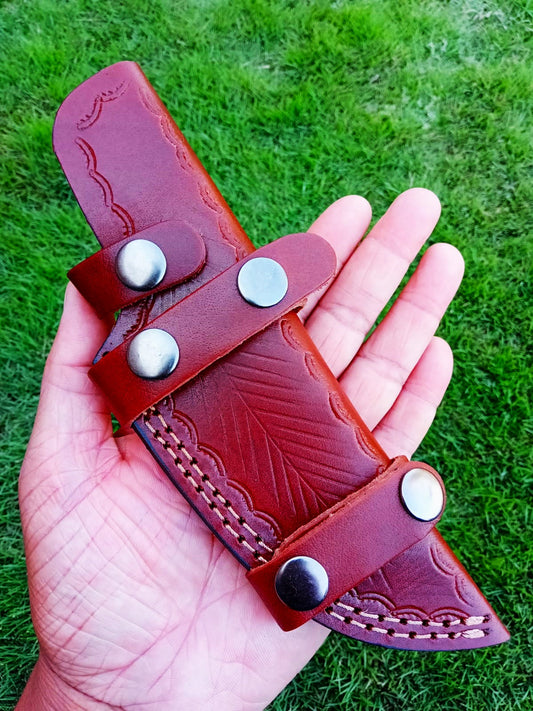 Custom Handmade Leather Tracker Skinner Fixed Blade Outdoor Knife Sheath