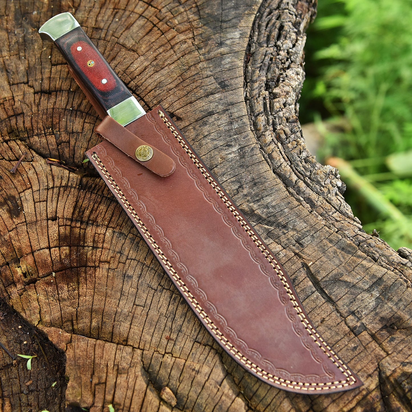 Elite Handmade Fixed D2 Blade Carbon Steel Bowie Knife Micarta Handle