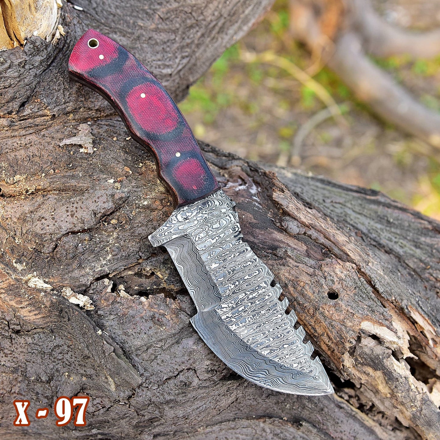 10 in Handmade Damascus steel knife Buck Hunting Knife G10 Micarta Handle