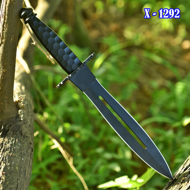 Elite Handmade Tactical Dagger Double Edge Blade Knife Steel Handle EDC