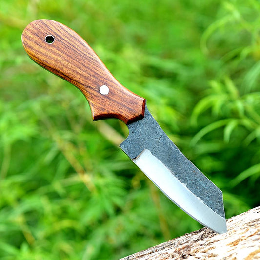Hanndmade Foged Carbon Steel Fixed Blade Bull Cutter Cow boy knife Full Tang