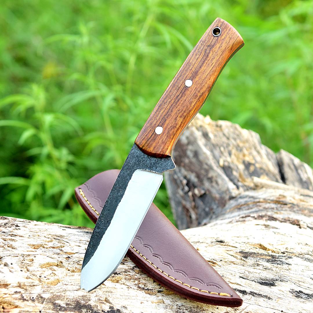 Custom Handmade Fixed Blade Knife Full tang - With Leather Sheath