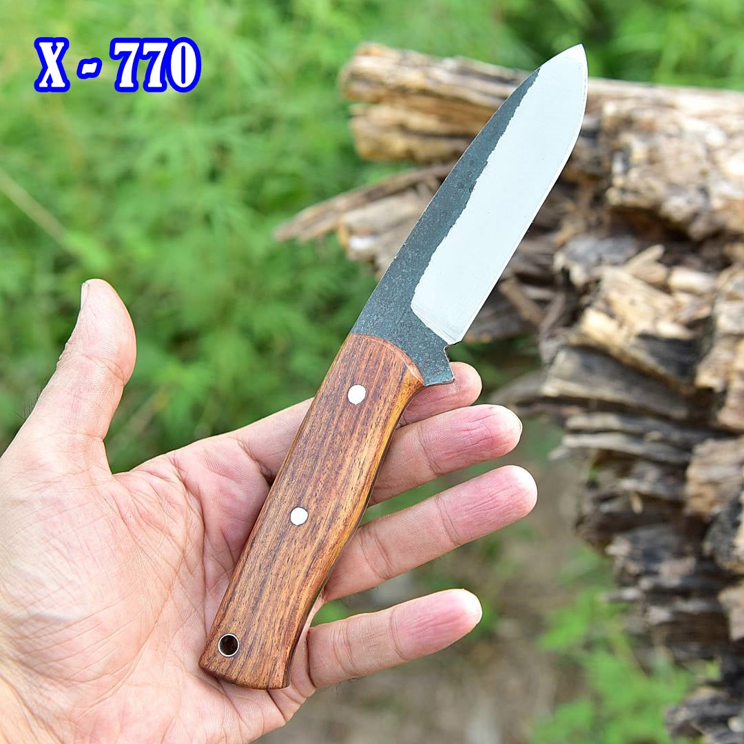 Custom Handmade Fixed Blade Knife Full tang - With Leather Sheath