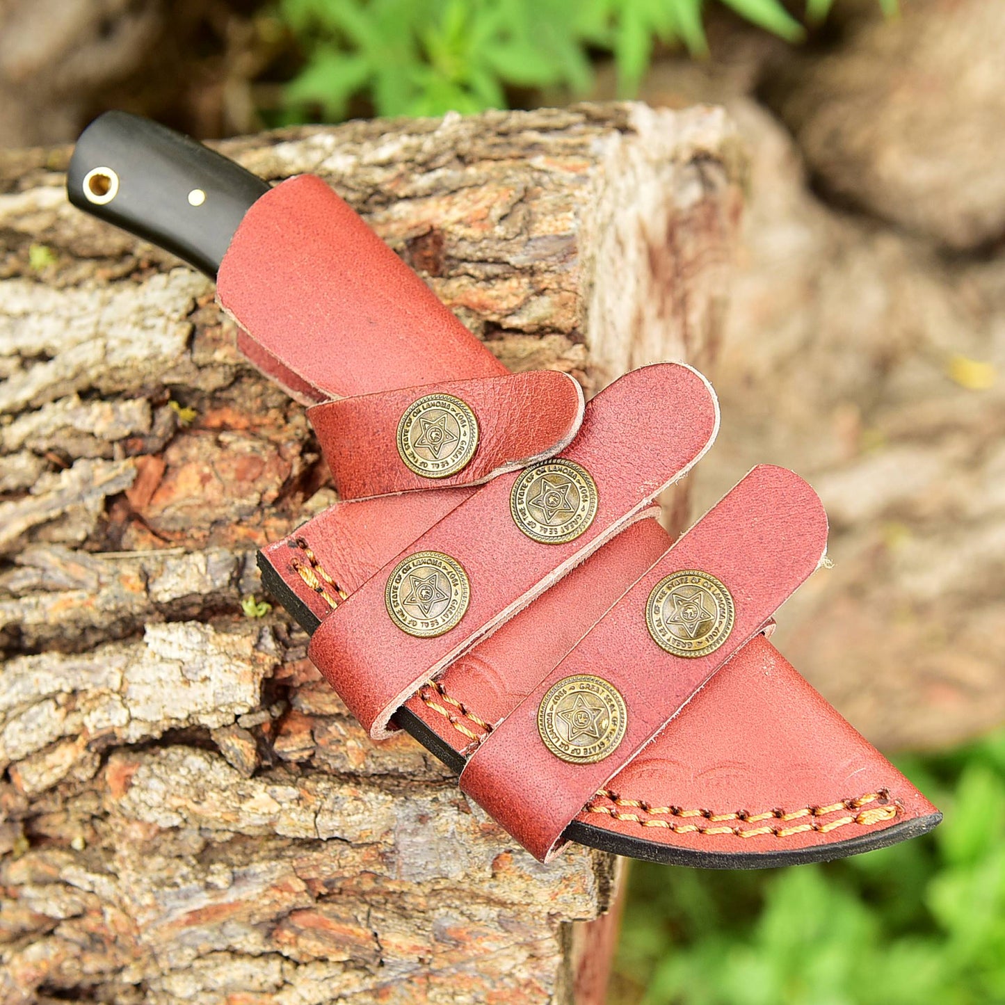 Custom Hand Forged Damascus Steel Fixed Blade Camping Skinner Knife
