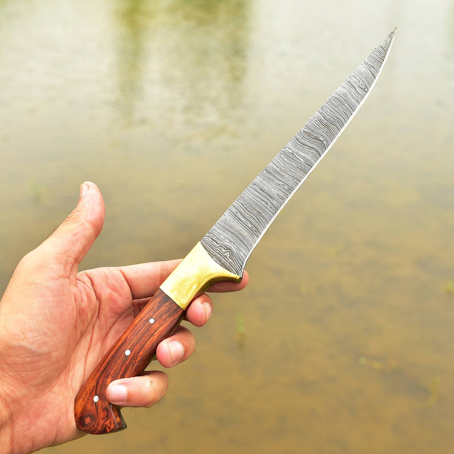 Handmade Damascus Steel Chef Knife Professional Kitchen Knife Wood Handle