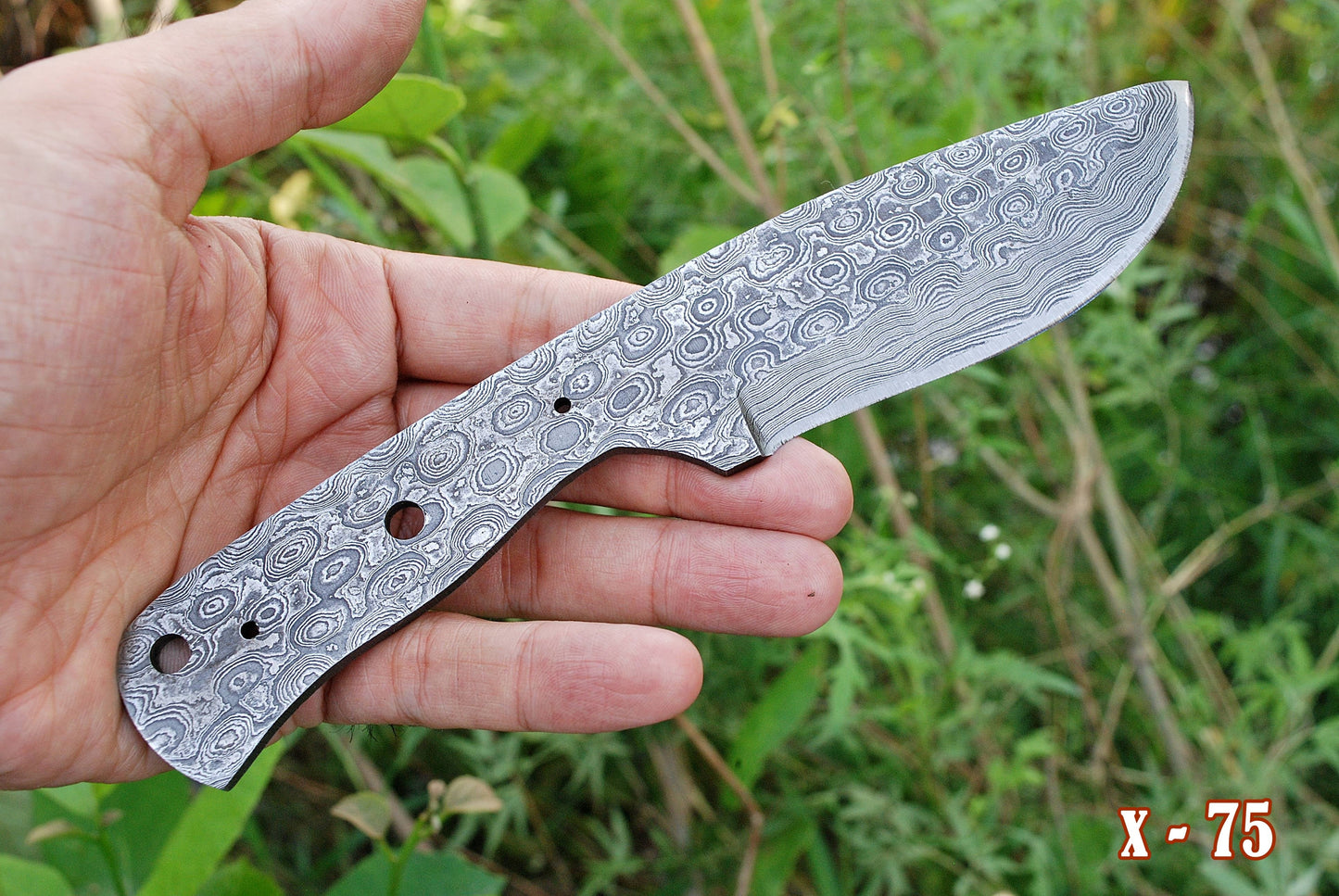 Handmade Damascus Steel Rain Pattern Kukri Blade Knife Blank Blade
