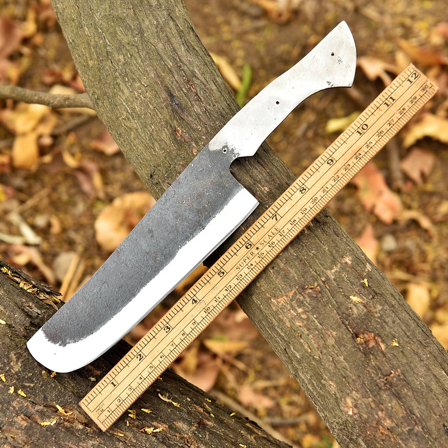 Handcrafted Heavy Duty Carbon Steel Fixed Blade Outdoor Blank Blade Knife