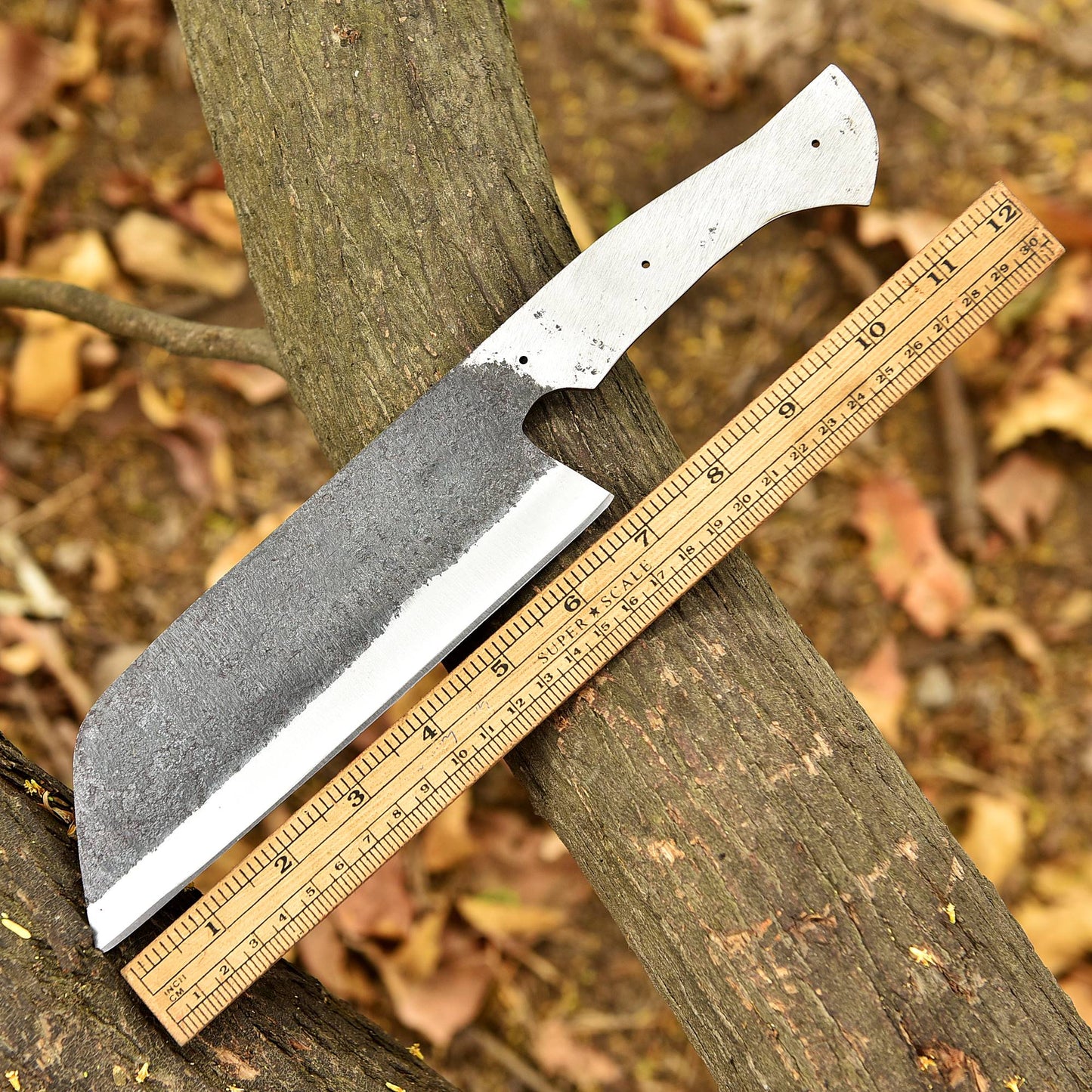 Handmade Carbon Steel D2 Blade Cleaver Blank Blade Full Tang Butcher Knife