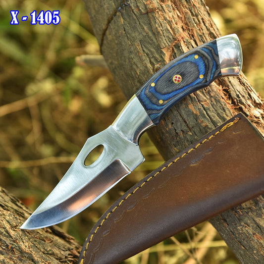 Handmade Carbon Steel Skinner Knife Pakkawood Handle - 8" Full Tang Knife