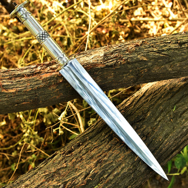 Custom Handmade Carbon Steel Dagger Knife 18" Full Tang Fixed Blade