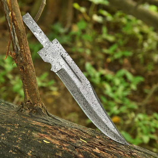 Custom Hand Forged Tactical Damascus Razor Razor Blade Blank Blade Knife