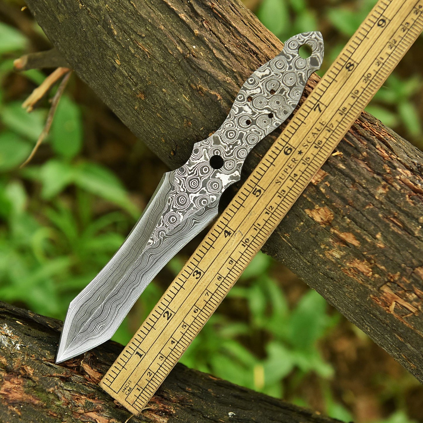 Hand Forged High Carbon Damascus Double Edge Dagger Blade Blank