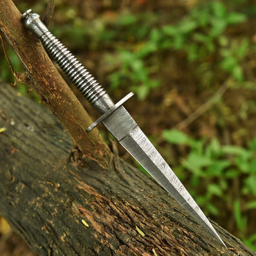 12" EDC Custom Handmade Damascus Steel Dagger Adventure Knife Full Tang