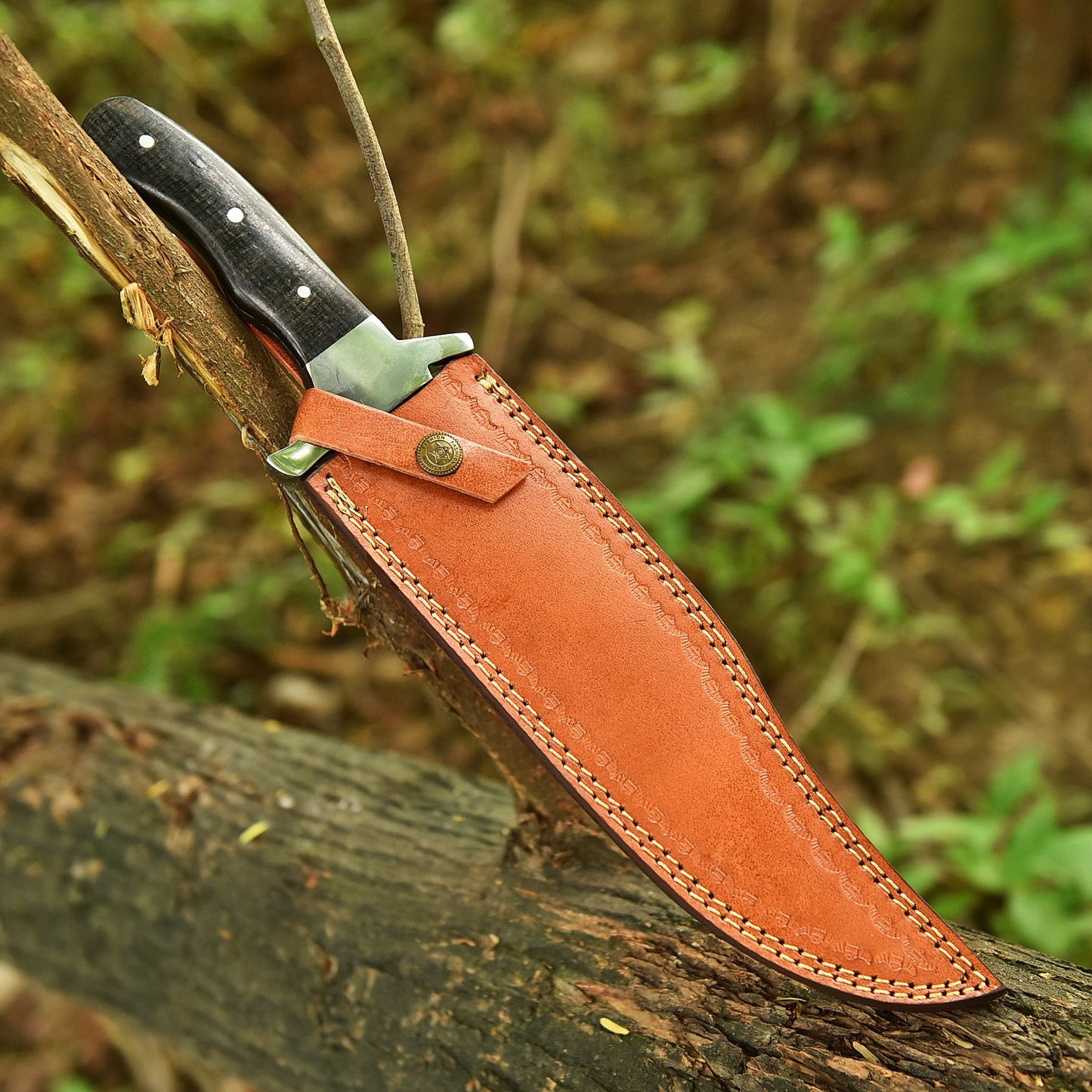 Handmade Bowie Carbon Steel D2 Blade Hunting Fix Blade Knife Micarta Handle