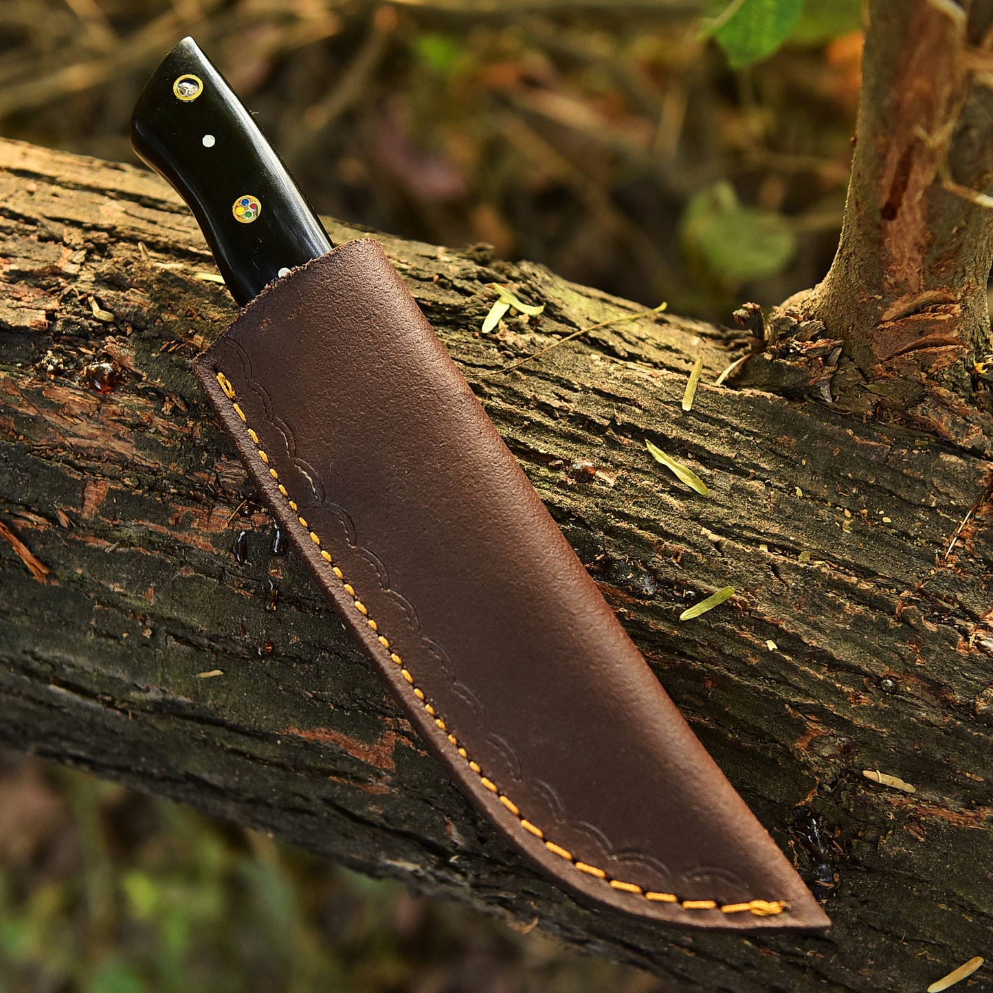 Custom Handmade Damascus Steel EDC Hunting Camping Skinning Knife