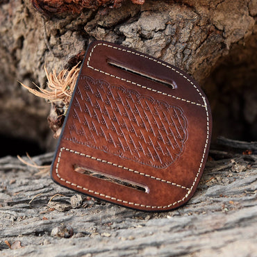 Heavy Duty EDC Handmade Top Grain Leather Folding Knife Sheath
