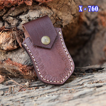 Custom Handmade Genuine Leather Outdoor Folding Knife Sheath