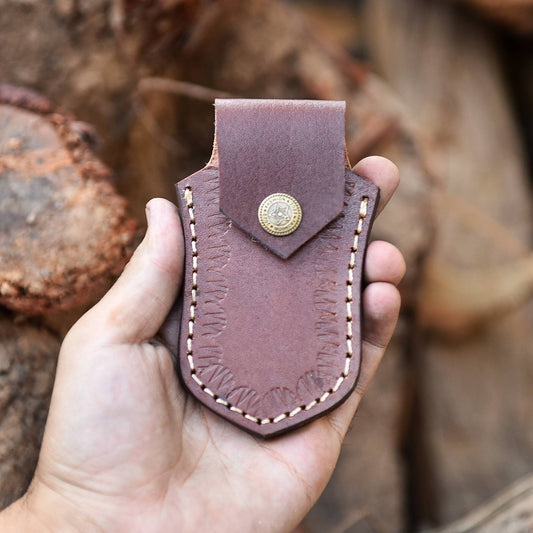 Custom Handmade Genuine Leather Outdoor Folding Knife Sheath