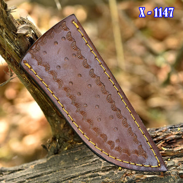 Classic Durable Handcrafted Top Grain Leather Sheath Fixed Blade Knife