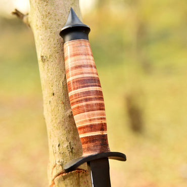 Custom Handmade 1050 Carbon Steel Powder Coat Blade Double Edge Dagger Knife