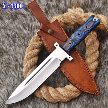 Handmade Fix Blade Hunting Knife Stainless Steel Wood Handle With Sheath