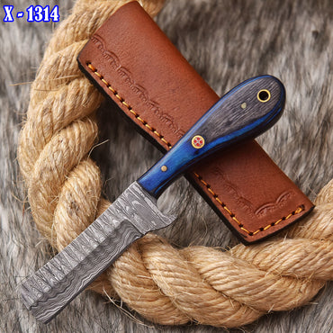 Handmade Damascus Steel Skinning Tactical Camping Knife Wood Handle EDC
