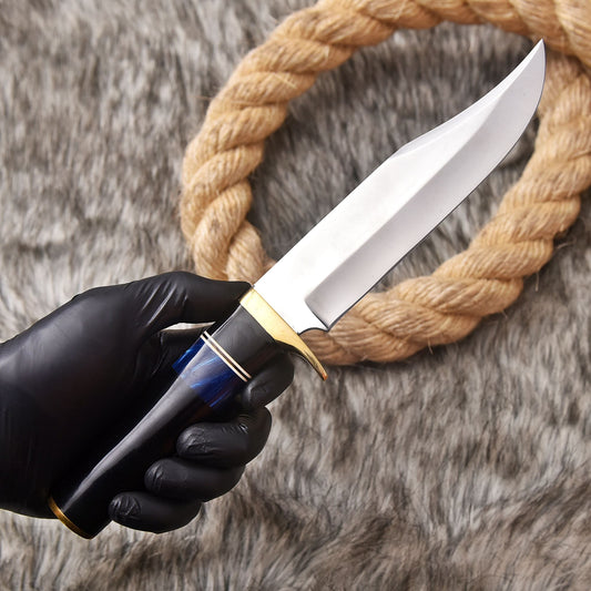 Handmade Carbon Steel Fixed Blade Hunting Tactical Knife Resin Handle