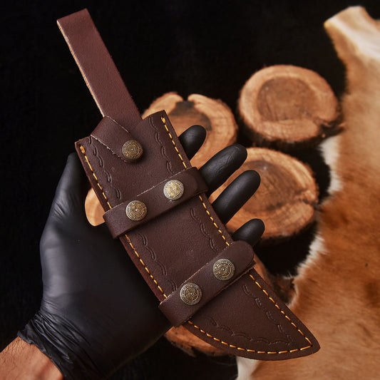 Classic Vintage Style Handcrafted Fixed Blade Leather Knife Sheath EDC