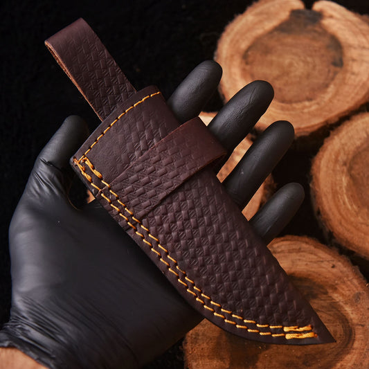 Outdoor Use Handmade Durable Top Grain Leather Fixed Blade Knife Sheath