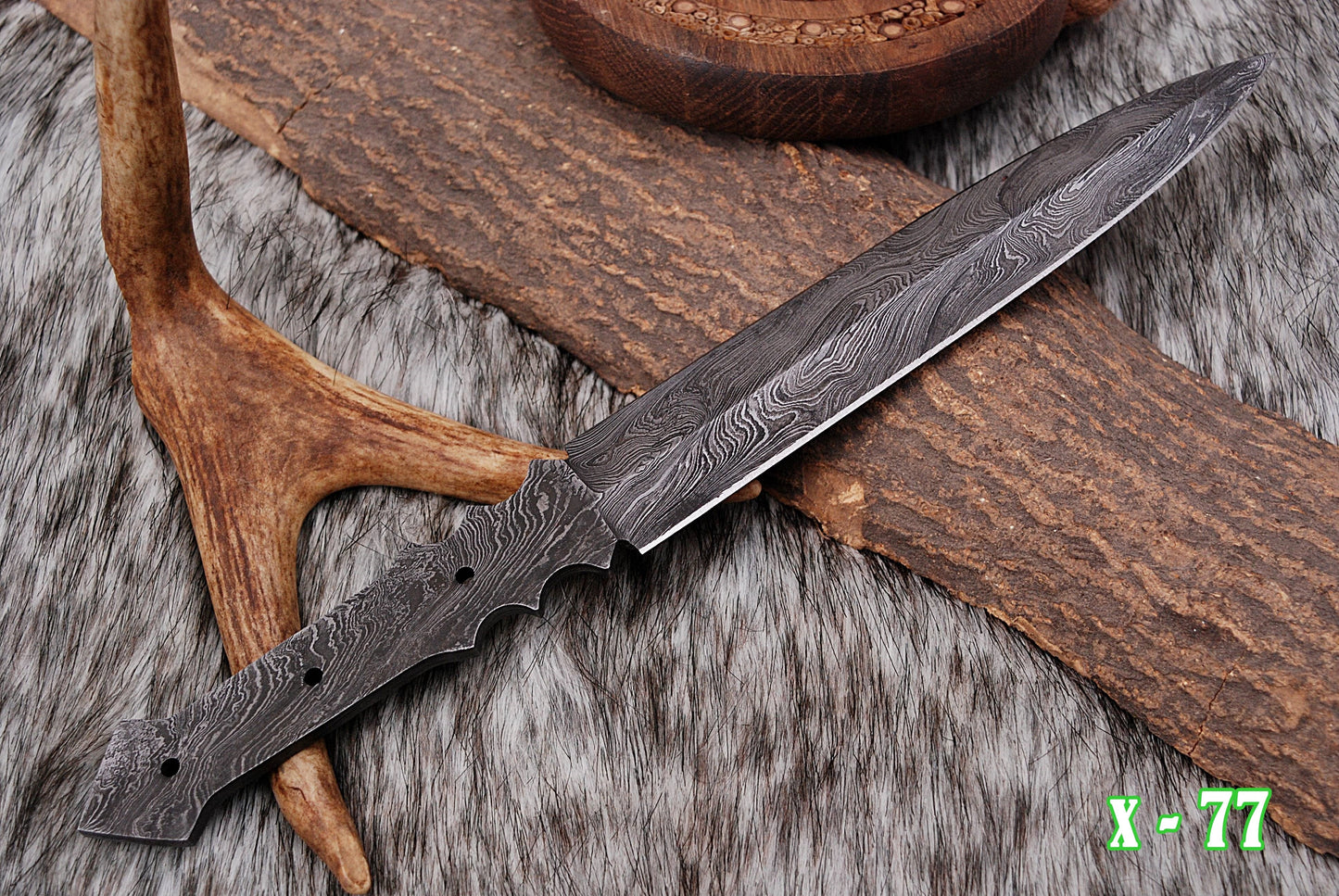 Custom Handmade Damascus Steel Dagger Knife Full Tang Blank Blade