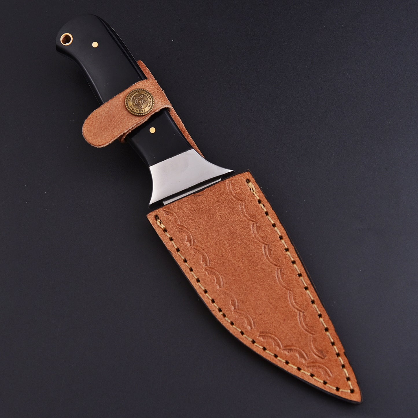 9” Hand Forged Carbon Steel Full Tang Skinner Knife - Resin Handle
