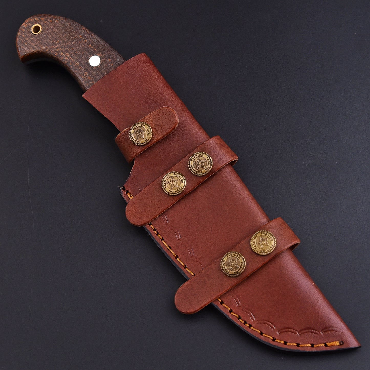 Hand Forged D2 Steel Hunting Tracker Fix Blade Knife Full Tang - Micarta Handle