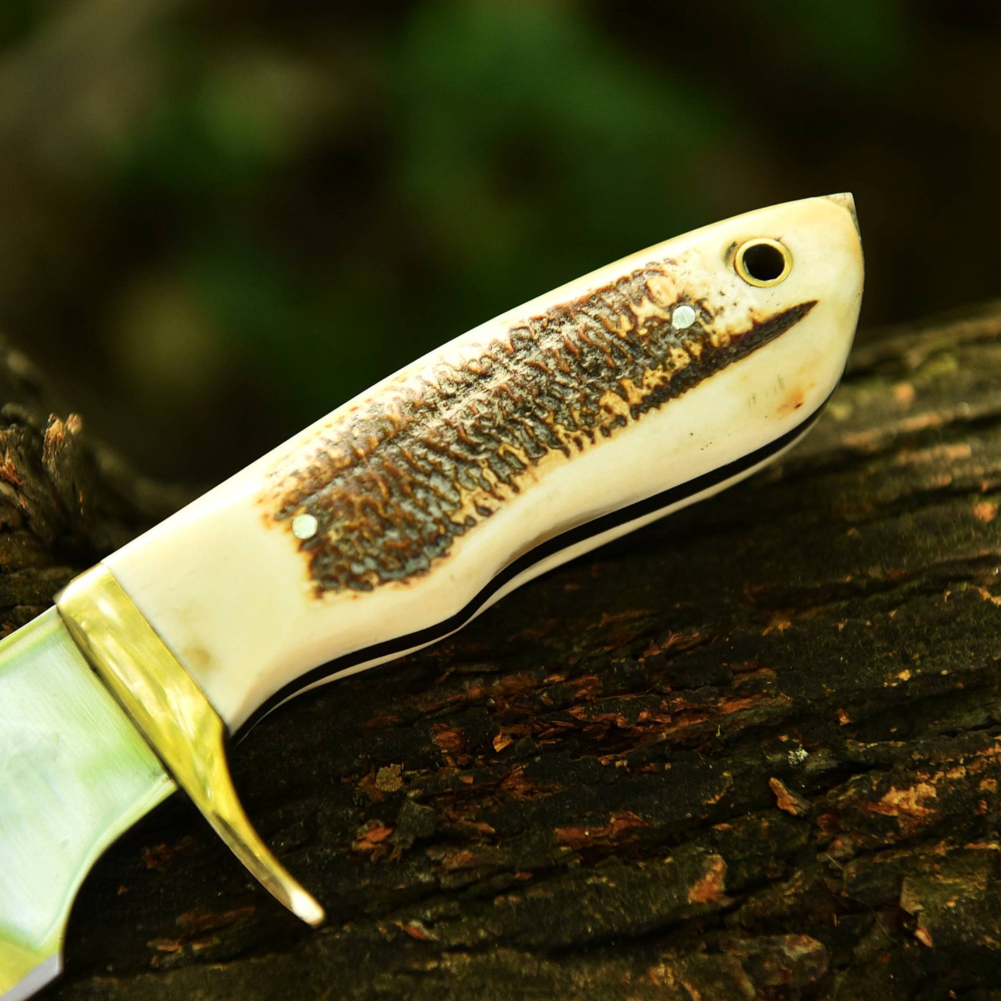 Custom Handmade Fixed Blade Skinner knife - Stag antler Handle