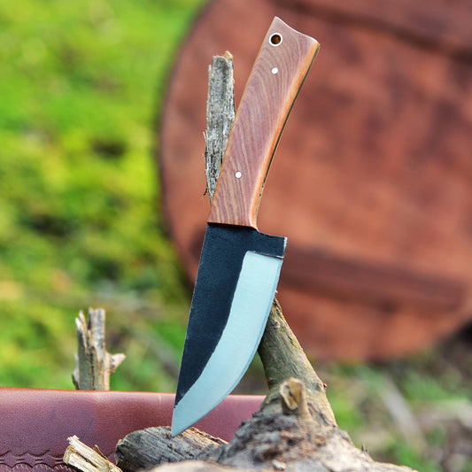 Custom Hand Forged Carbon Steel Full Tang Skinner Knife - Wood Handle x-745