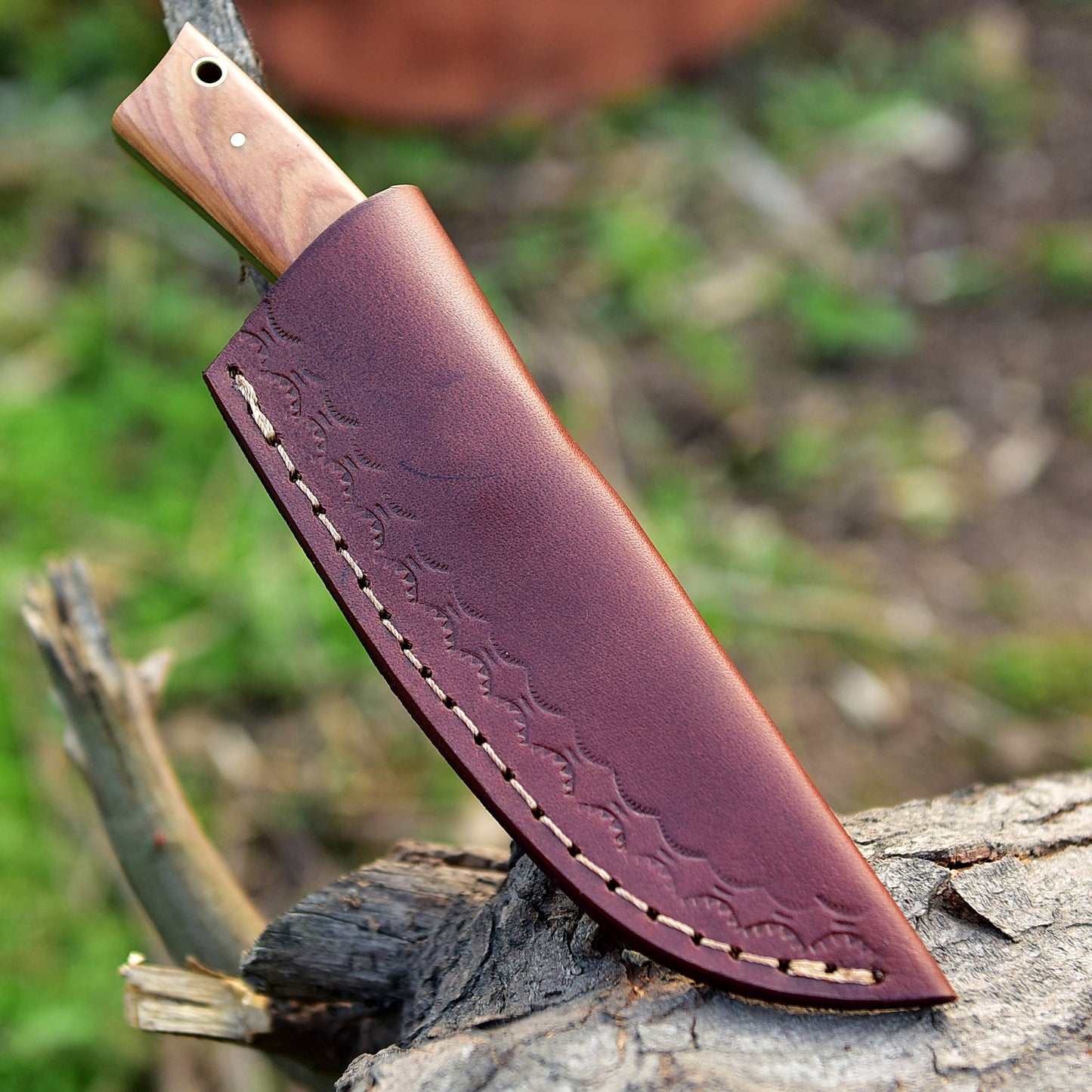 Custom Hand Forged Carbon Steel Full Tang Skinner Knife - Wood Handle x-745