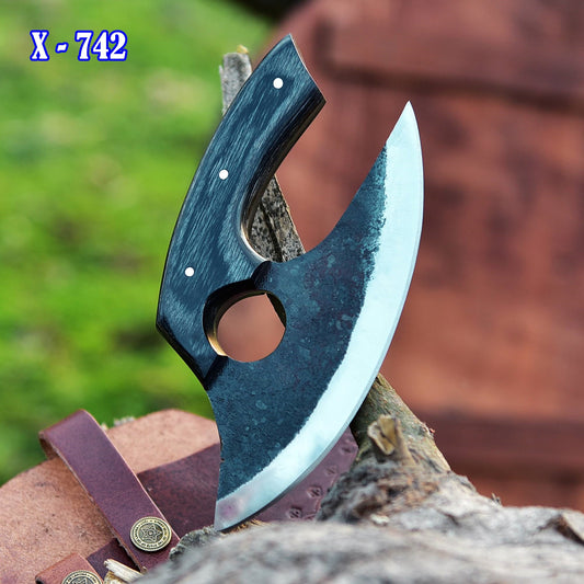 Custom Handmade Carbon Steel Alaska Ulu Knife - Full tang x-742
