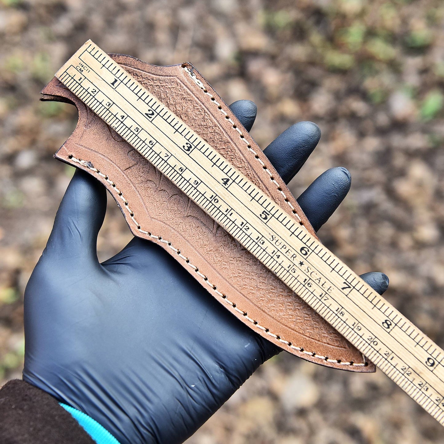 Leather Sheath For Fix Blade knife Multi-Tool - Leaf Engraved & Design