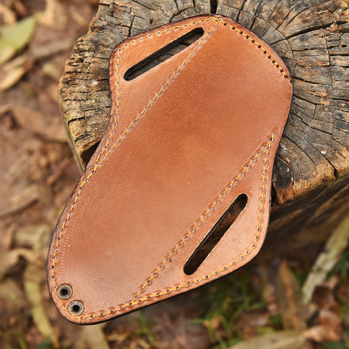 Handmade Leather Fixed Blade Knife Sheath Skull Embossed Belt Holster
