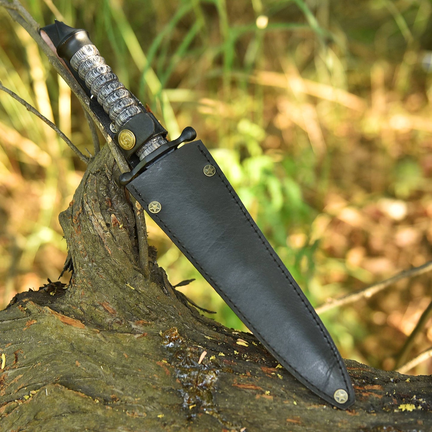 Elite Professional Outdoor Hiking Double Edge Dagger Knife Resin Handle
