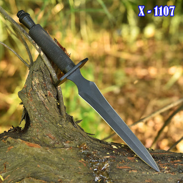 Elite EDC Handmade Camping Double Edge Dagger Steel Handle With Sheath